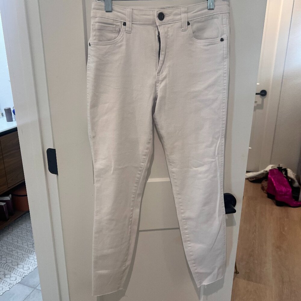 KUT Donna high rise skinny jeans- white